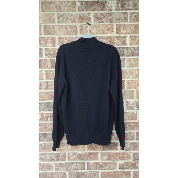 Eleventy Cashmere Navy Blue Quarter Zip Sweater Size XL - Picture 9 of 9